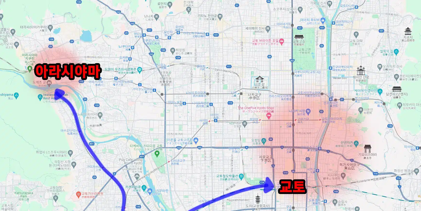 일본 오사카, 교토 가이드 지도3